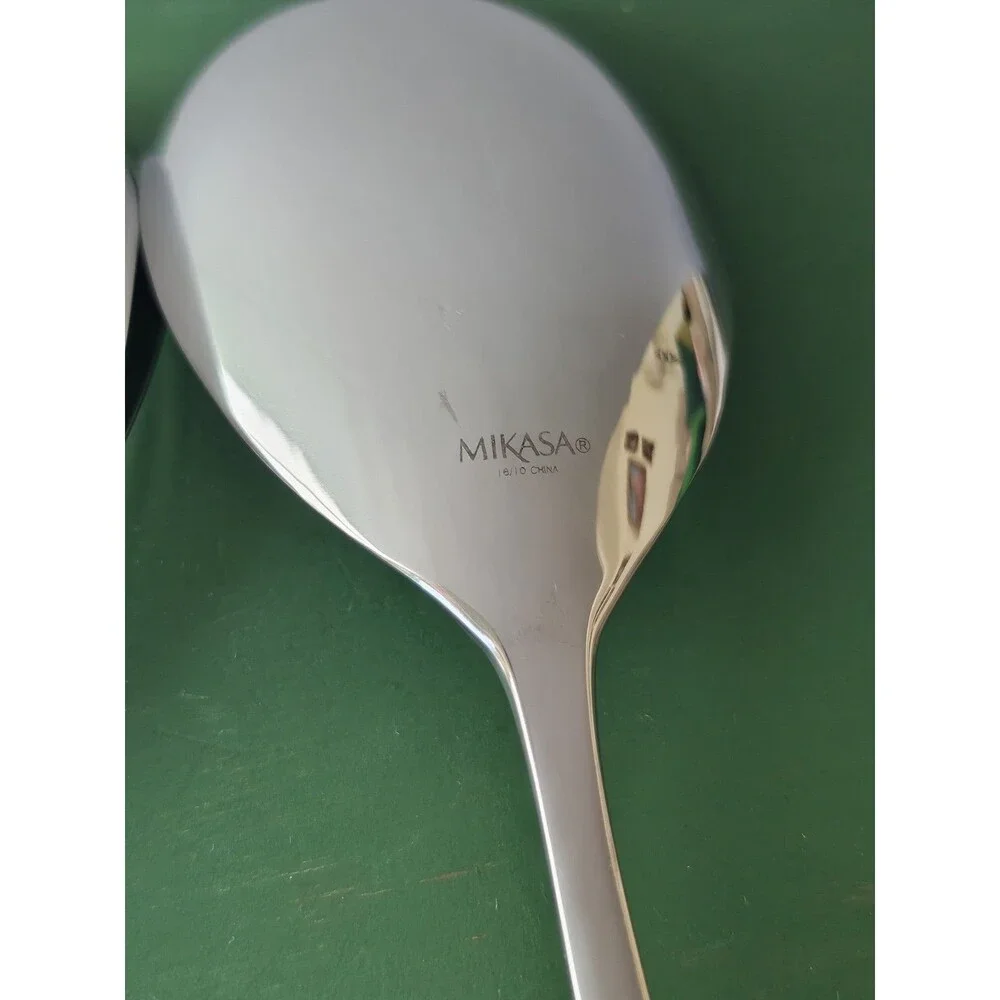 (2)Mikasa Stainless Steel Serving Or Salad Spoons 11 Inches Long